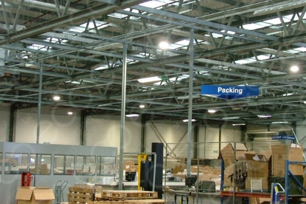 Warehouse Work Area with Pigeon Netting Installed Above