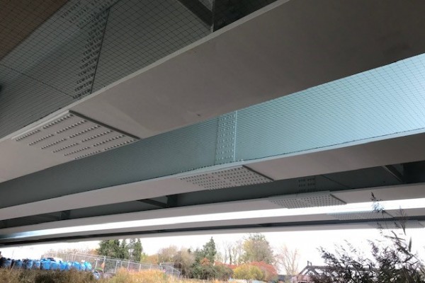 Bridge Beams fitted with 50mm Protective Bird Netting