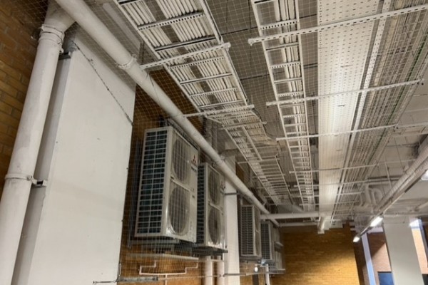 Netting Protecting Air Con Units and Cabe Trays
