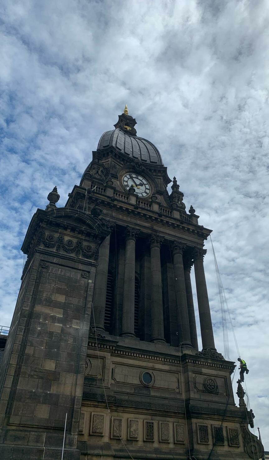 Listed Building Netted using rope access